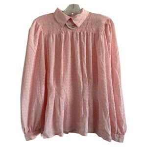 NILANI NWT Vintage Woman’s Pink Diamond Embroidered JewelryCollar Blouse-Size 10